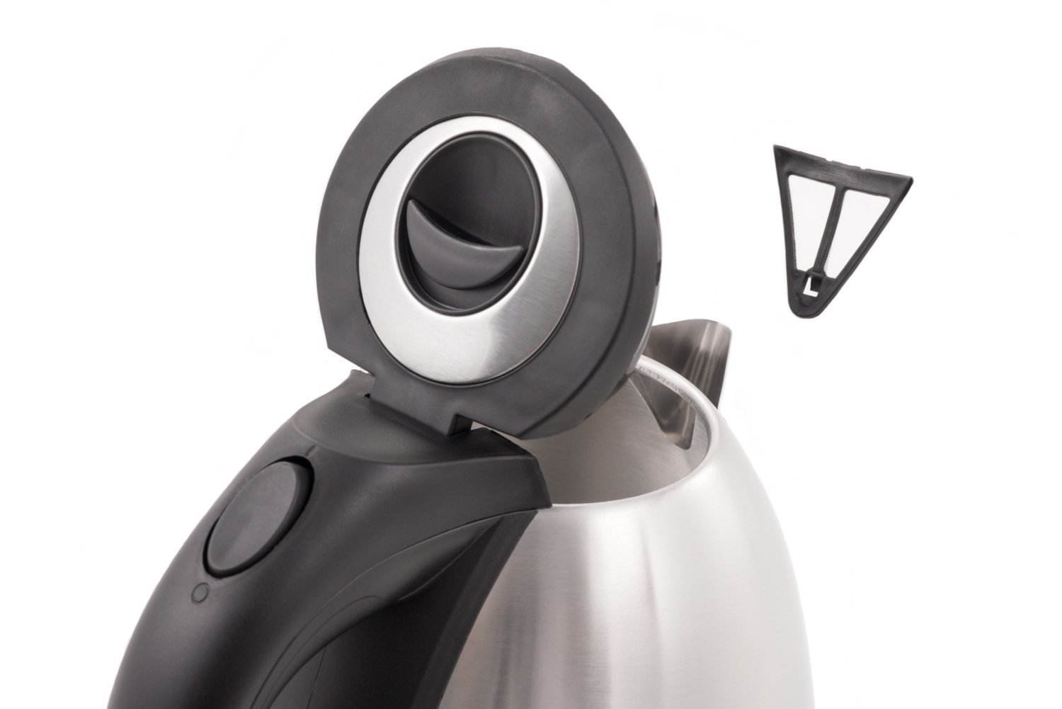 Concept casa dispositivi rk3130 acciaio inossidabile Bollitore Elettrico, filtro removibile anti calcare, 1,2 l, 1630 W, acciaio inox/Nero opacizzato