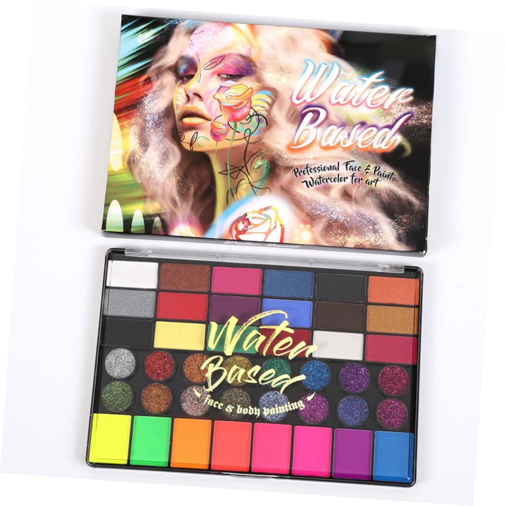 VICASKY 42-Color Water-Soluble Face Body Paint Set for Boys and Girls Safe and Washable Makeup Kit for Festivals and Parties Easy Application