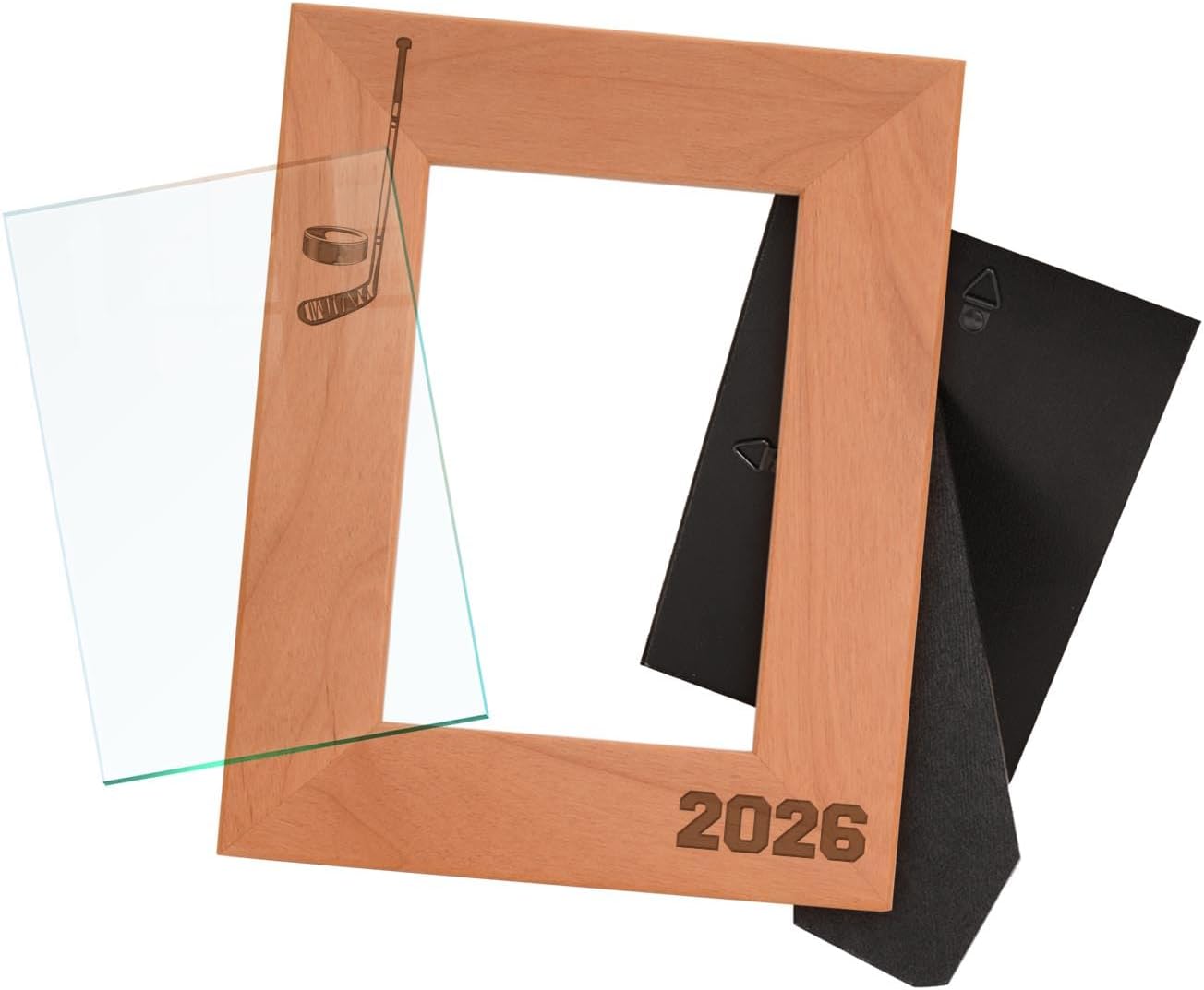 Personalized Gifts Hockey Team Frame 4x6 Hockey 2026 Photo Frame Wood Engraved 4x6 Portrait Picture Frame