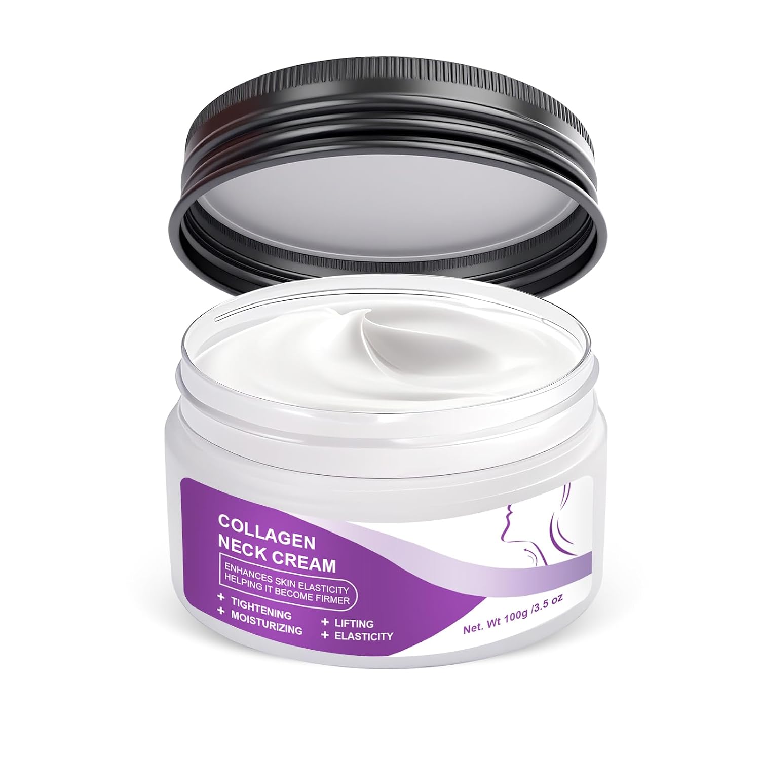 Collagen Neck Cream for Firming Tightening Mosisturzing Neck Skin, Enhances Skin Elasticity Nourishing Fast-Absorbing Anti-Wrinkle Neck Cream for Daily Care, 3.5 FL OZ