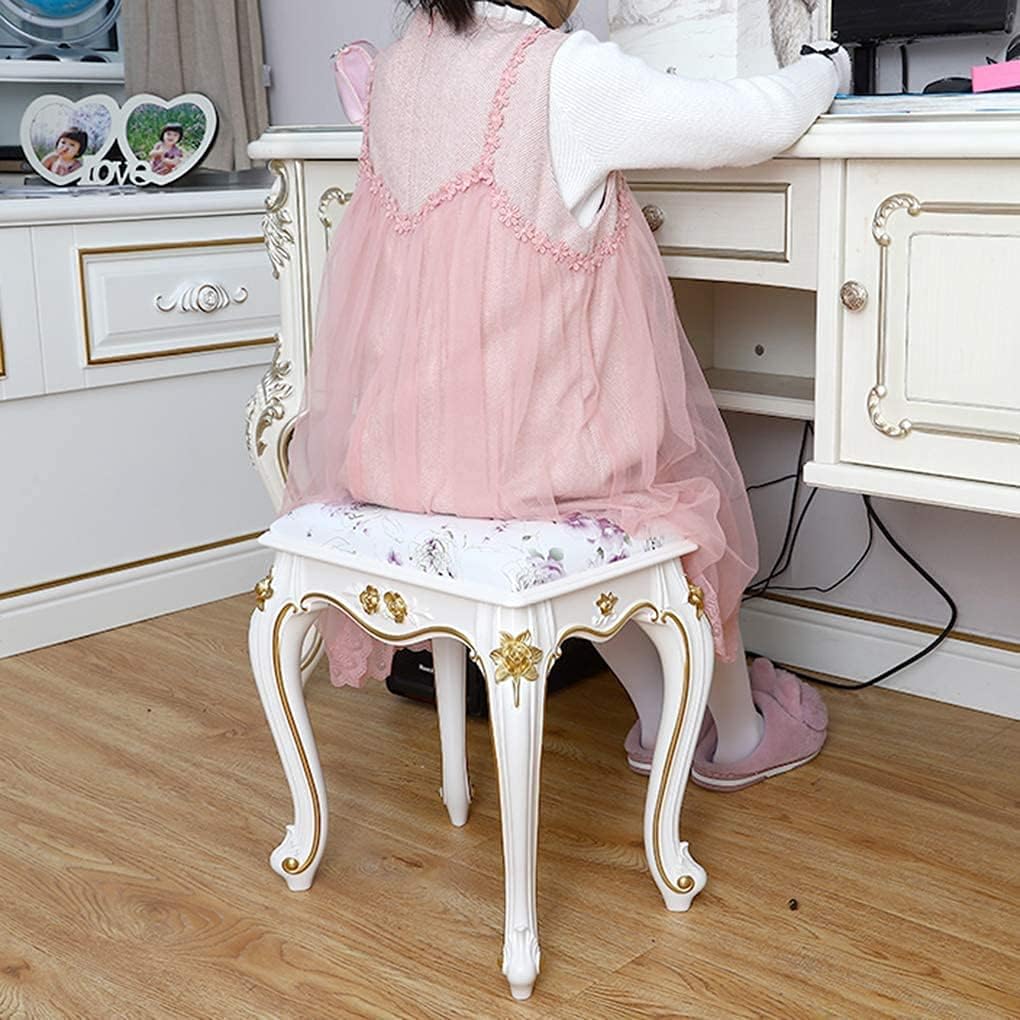 Modern Vanity Dressing Table Stool with Upholstered Seat and Sleek ABS Legs Padded Bench for Bedroom Makeup Vanity Area Piano and More
