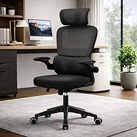 BlidShop Cadeira de Escritório Ergonômica Florença, Tela Mesh Premium, Apoio Lombar Ajustável, Suporta 120kg, Altura Regulável (Preta)