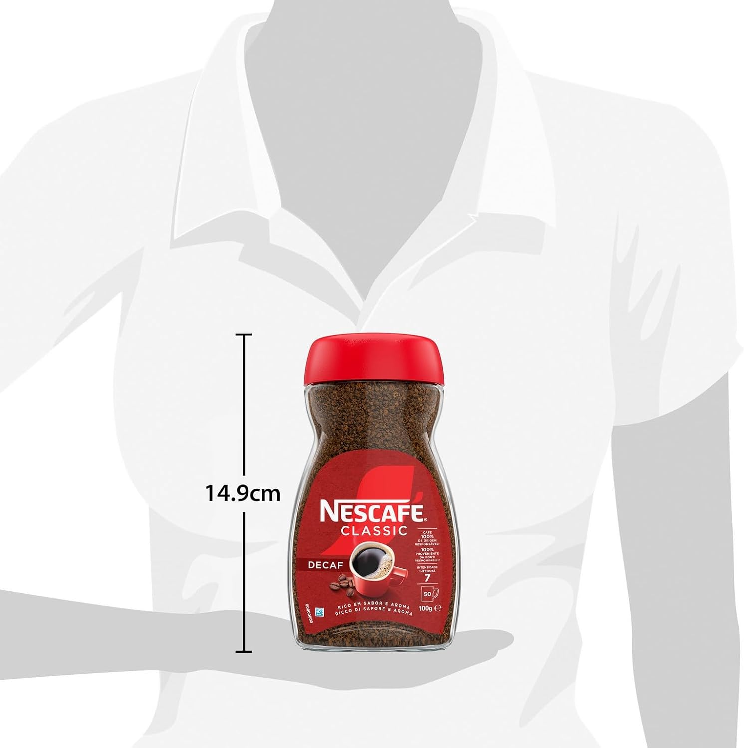 NESCAFÉ Decaf Caffè Solubile Decaffeinato, 1 Barattolo da 100g Decaffeinato 100 g (Confezione da 1) - Immagine 3
