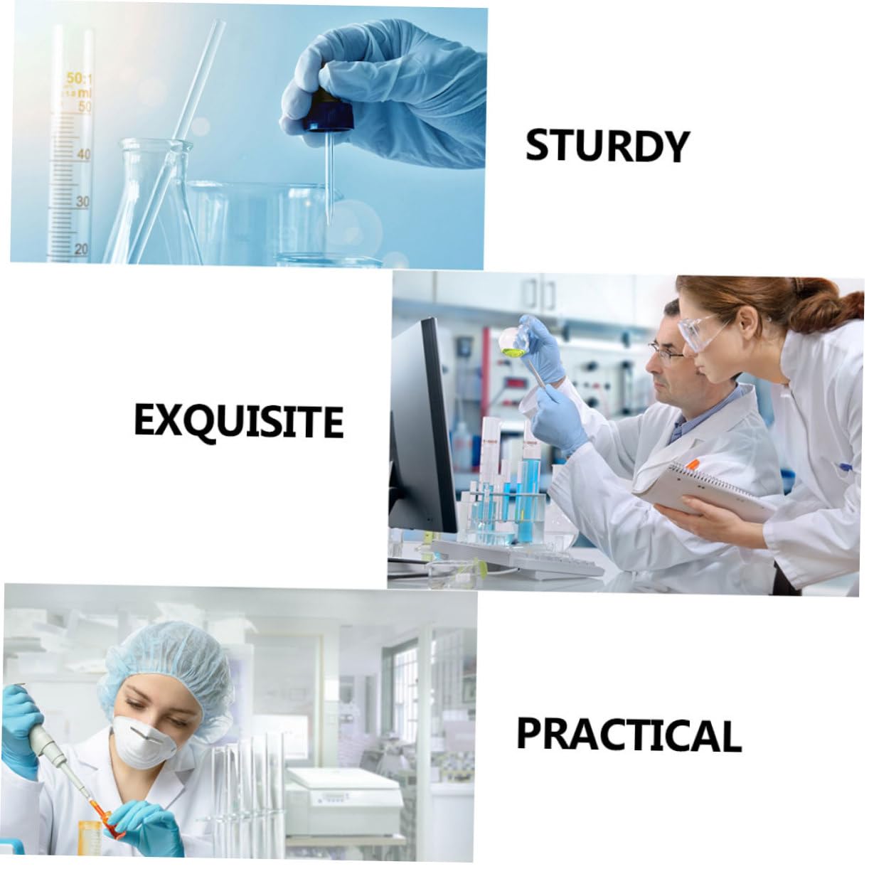 SOIMISS Vassoio per Reagenti in Plastica Bianco 3 Pezzi Resistente Agli Acidi Design Semplice Leggero e Compatto per Laboratorio di Chimica