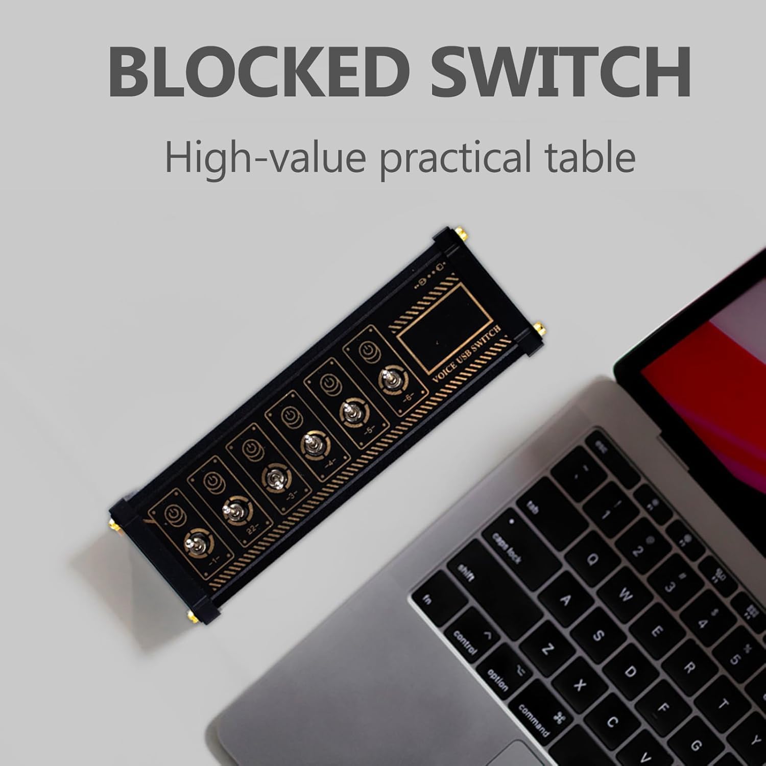 6-portowy przełącznik USB, 6-portowa stacja dokująca USB, inteligentne sterowanie głosem, transmisja danych, zestaw stołu w stylu retro, cyberpunk USB 2.0, do telefonów, tabletów i gadżetów