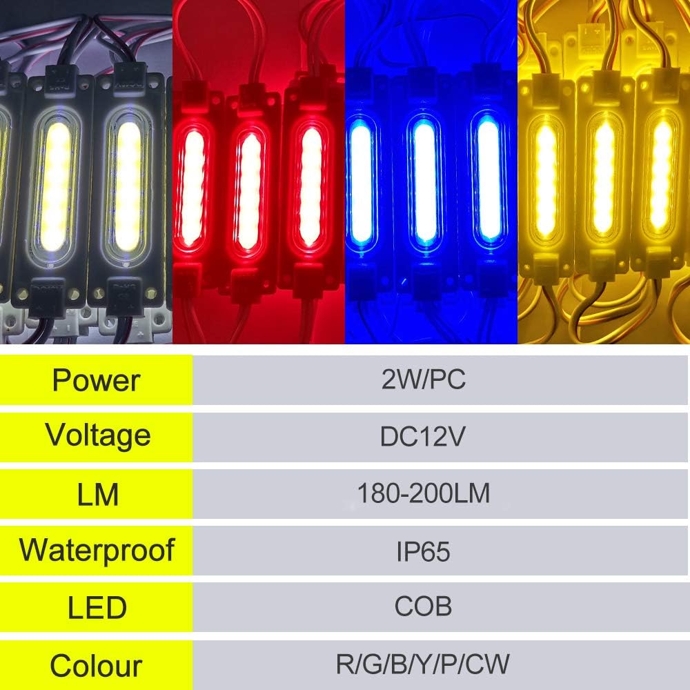 Hot Deals GOODRUN 20Pcs - LED Module -12v Waterproof-Super Bright Luminous Word Light Billboard Light Box Signboard Light Truck Side Light Injection Module（Yellow)）