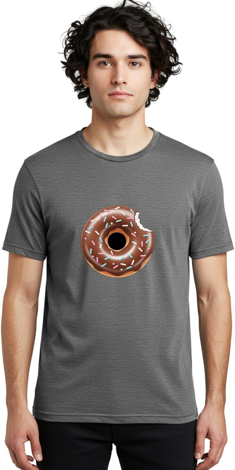 Mens Graphic Printed Cotton T-Shirt Casual Summer Wear Chocolate-Donut-5 Print