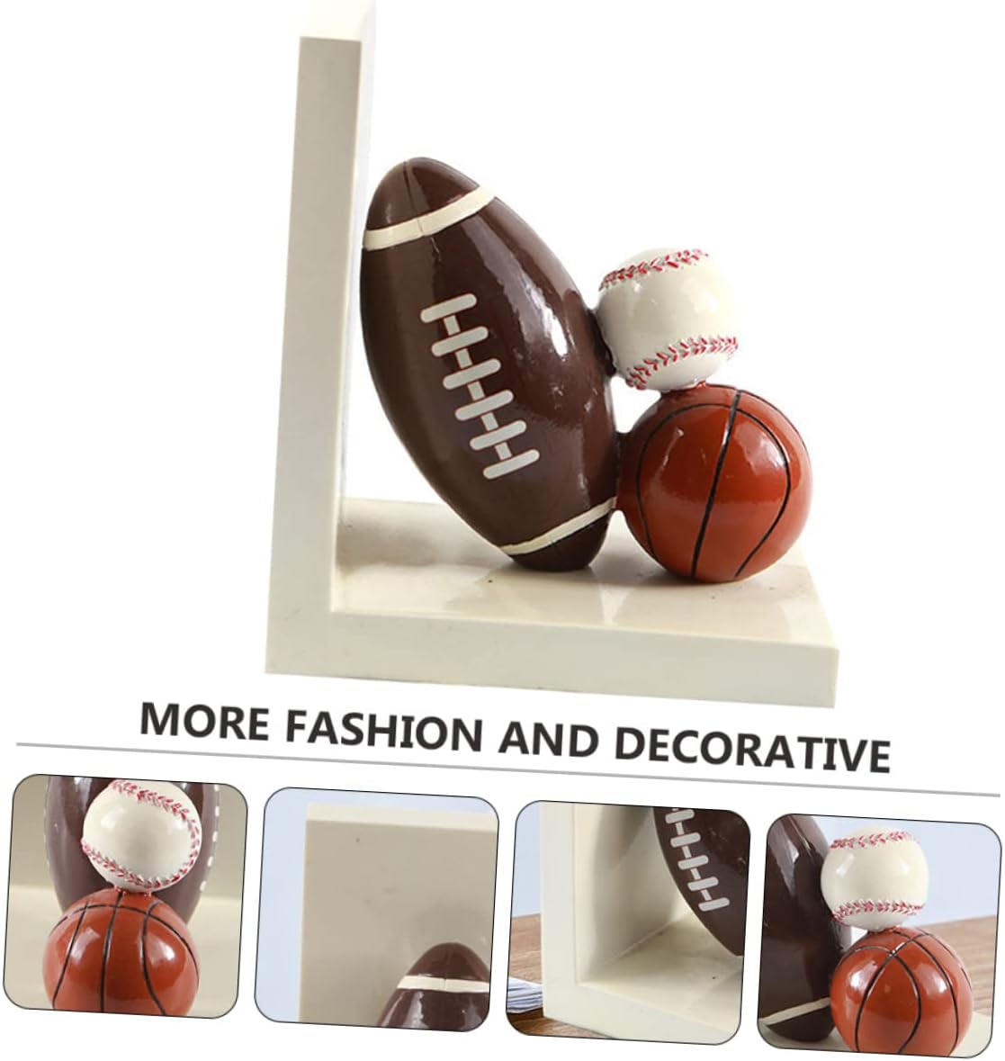 Cabilock 1pair Cartoon Rugby Pattern Fun Home Decor for Bookshelves Offices and Libraries Stylish Book Holders to Keep Your Desk Organized