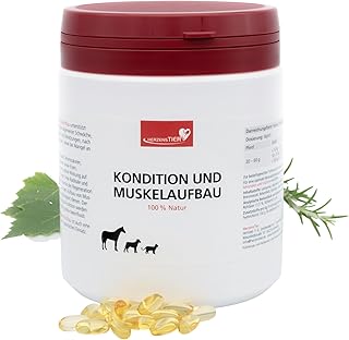 Kondition und Muskelaufbau 70g für Hunde, Katzen & Pferde, natürliche Kräutermischung für Muskelaufbau & Ausdauer – geeignet nach Operationen & für Senioren