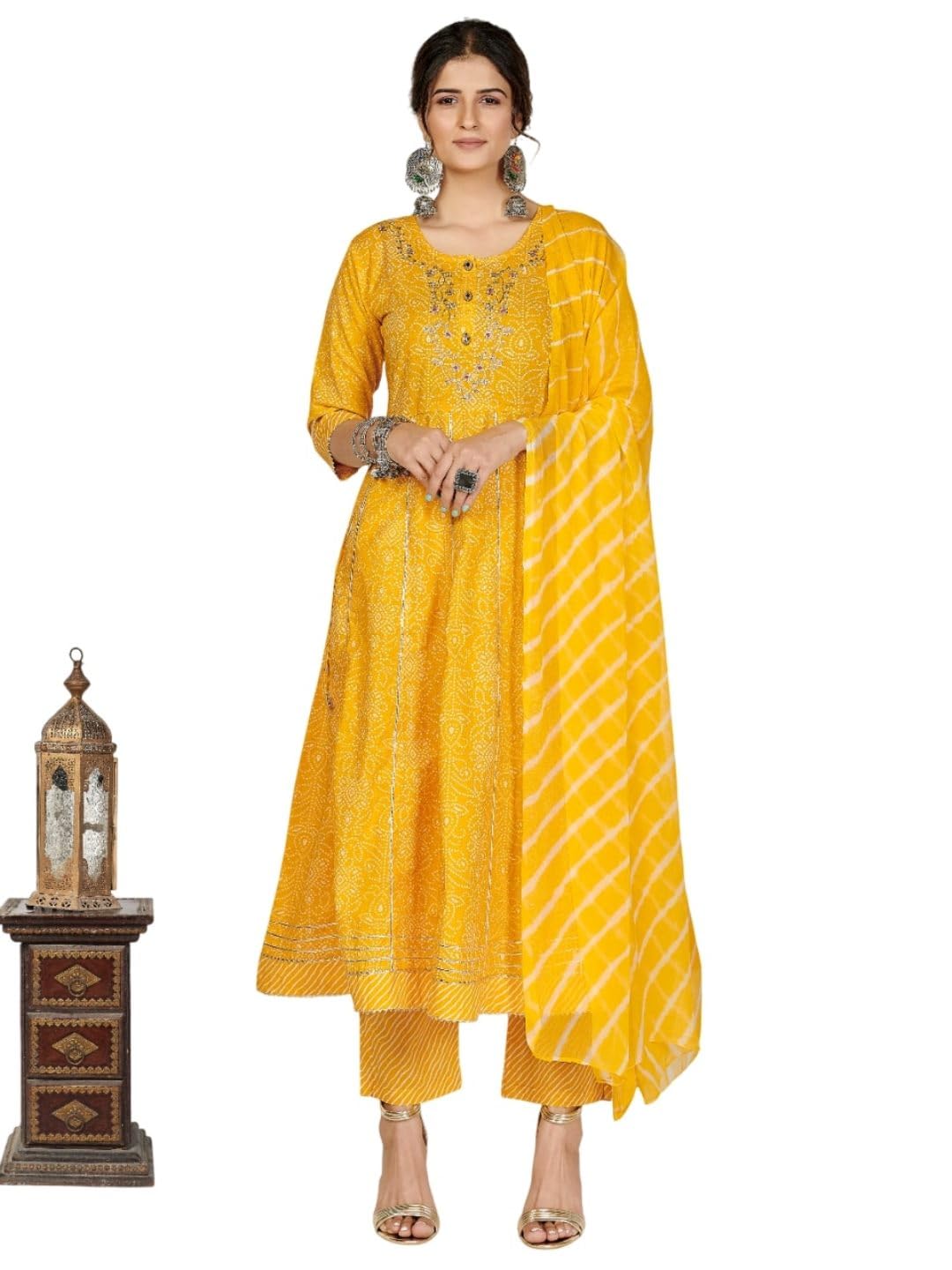 Women's Printed & Embroidered Anarkali Rayon Pink Stitched Kurta | Women Kurtas | Printed Kurtas for Women | Flared A-line Kurtas | Stylish Kurta for Women-image-11
