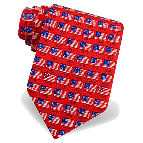 Red Silk Tie | American Flag History Necktie #TOP10