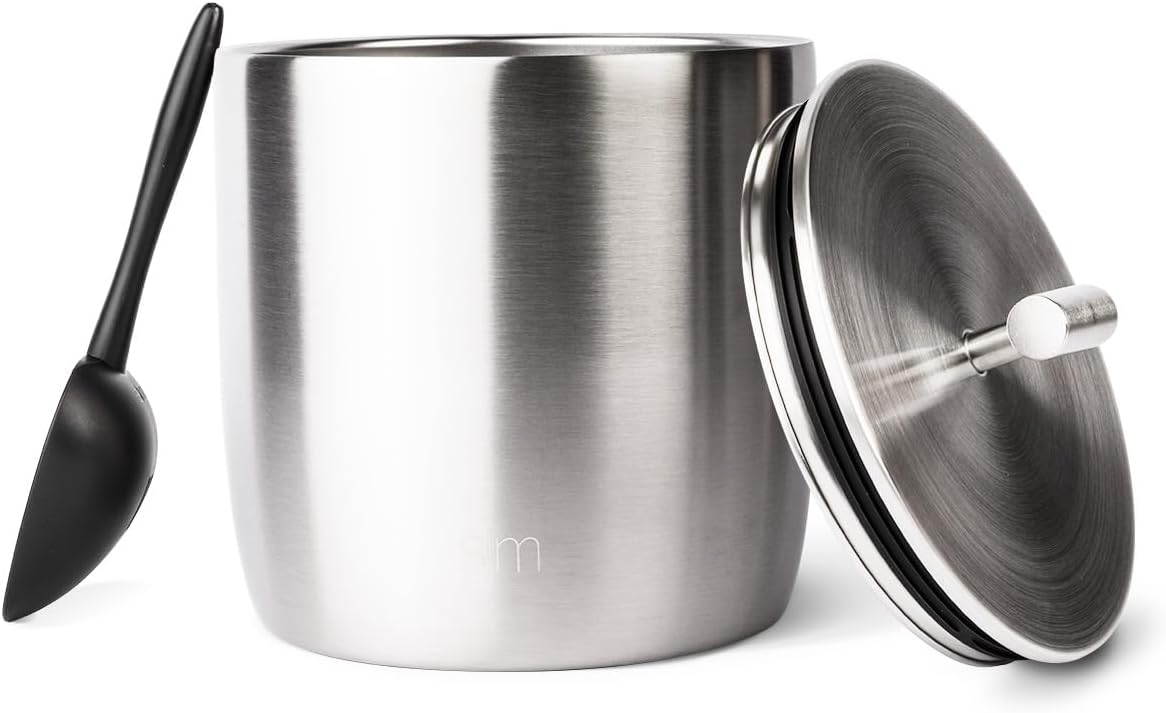 SimpleModern Rocks Vacuum Insulated Ice Bucket with Lid & Scoop | 100oz Stainless Steel for Parties, Cocktails, Wine, Beer