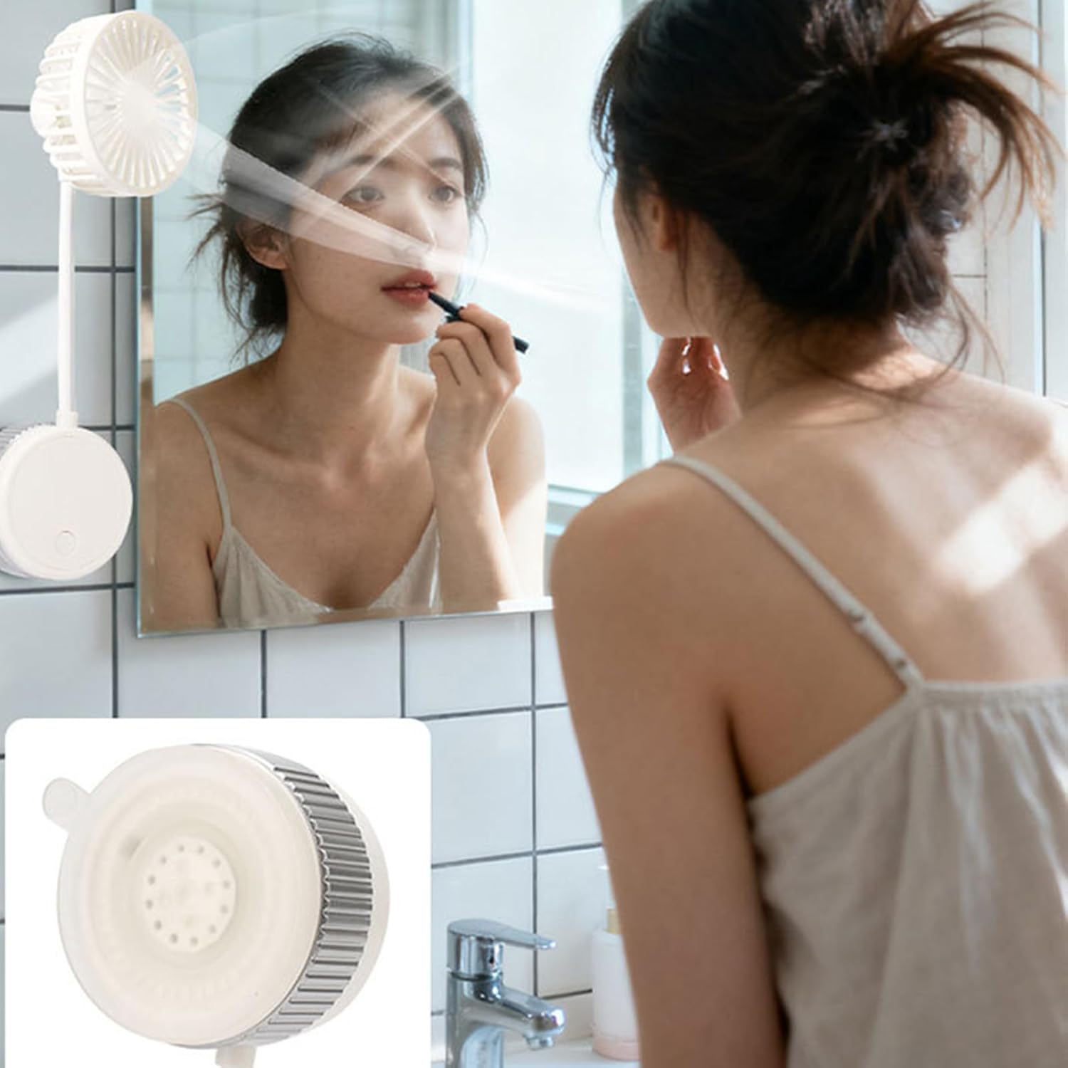 Wall Mount Fan with Secure Suction Cup USB Connectivity Table Texture for Any Room Dormitory Cooling