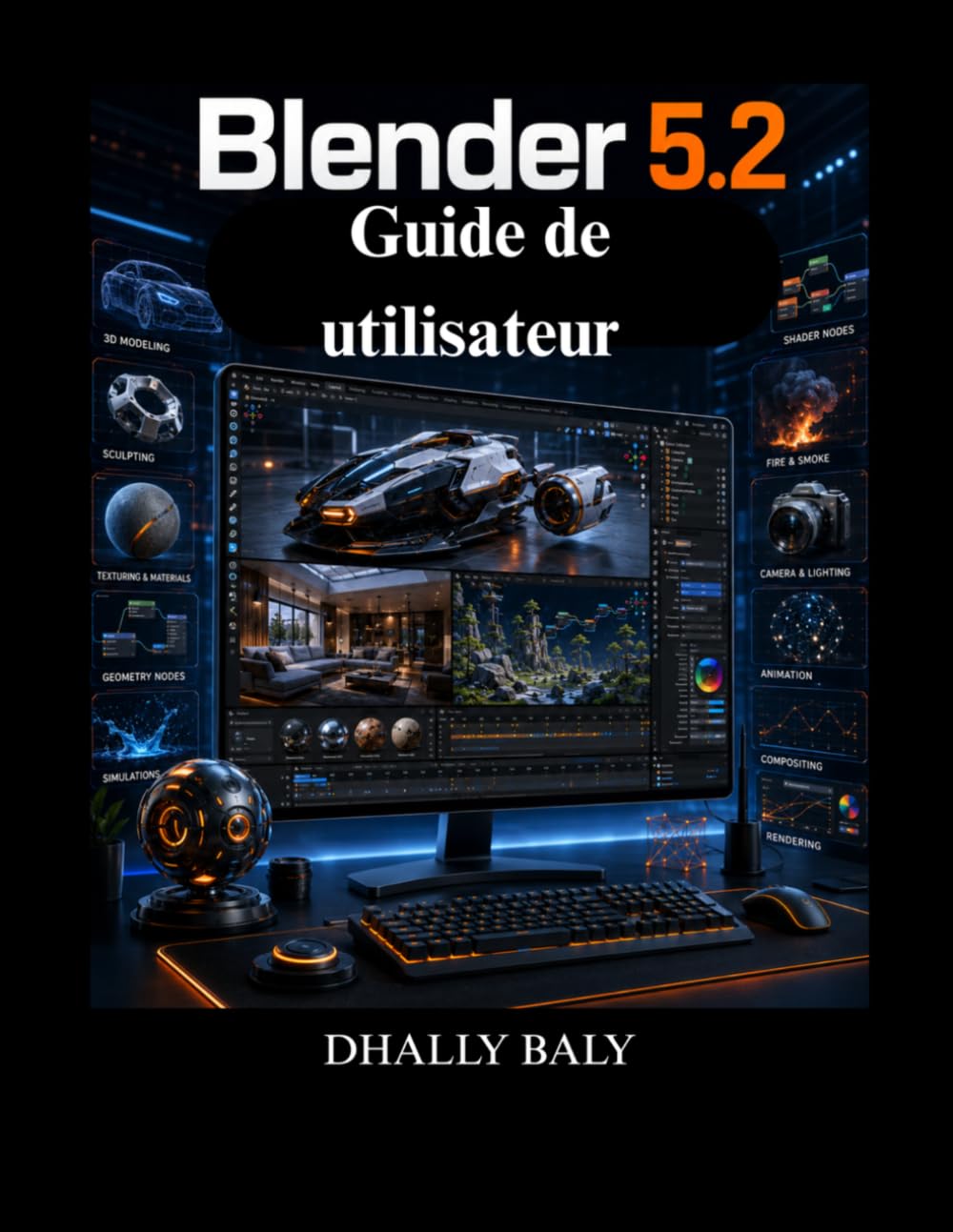 Blender 5.2 Guide de utilisateur: Guide pratique de modélisation 3D professionnelle, de sculpture, d'animation, de simulations, de nœuds géométriques et de rendu