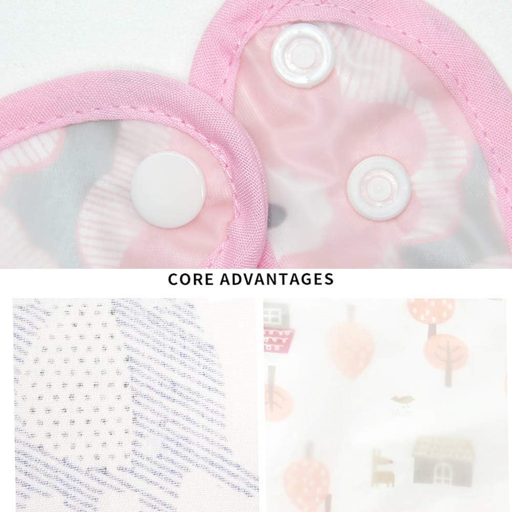 Babyhood Waterproof Baby Bib Infant with Snaps Fits Baby & Toddler 6-24 Months - 4pcs (Floral Bunny Fish)