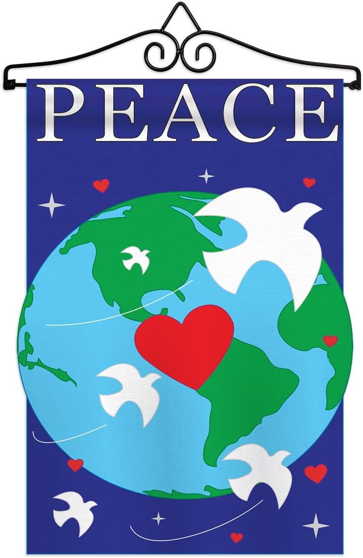 Inspirational Peace Garden Flag Set Wall Hanger Expression Spiritual Hope Love Wisdom Support Emotion Postive Small Decorative Gift Yard House Banner Double-Sided Imported 13 X 18.5