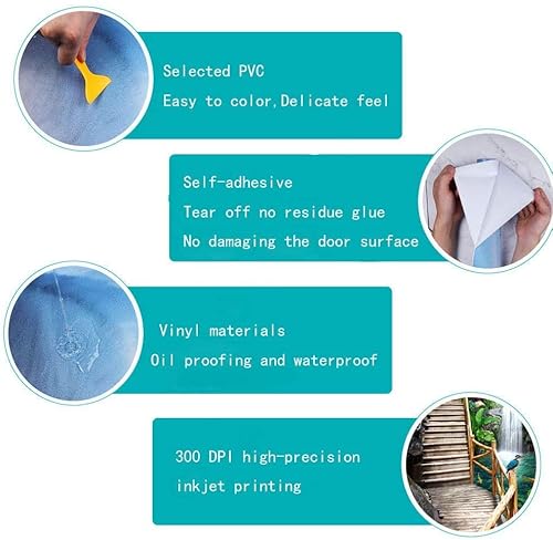 Door Sticker Wallpaper Beer Fridge Door Murals 3D, Art Wall Stickers For Bedroom Girls, 3D Door Murals Peel And Stick, Door Decals Vinyl Diy Wall Decals 35.4X78.7 Inch #TOP5