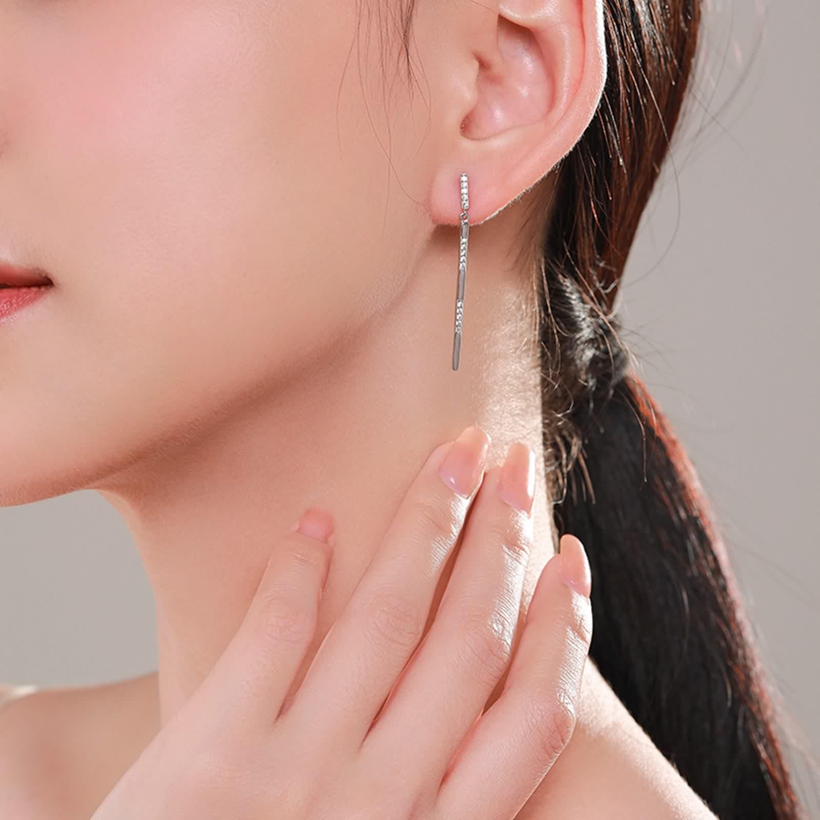 Ohrringe Zirkonia Stecker, Ohrringe Hochzeit Braut Sterlingsilber Damen Schmuck für Valentinstag