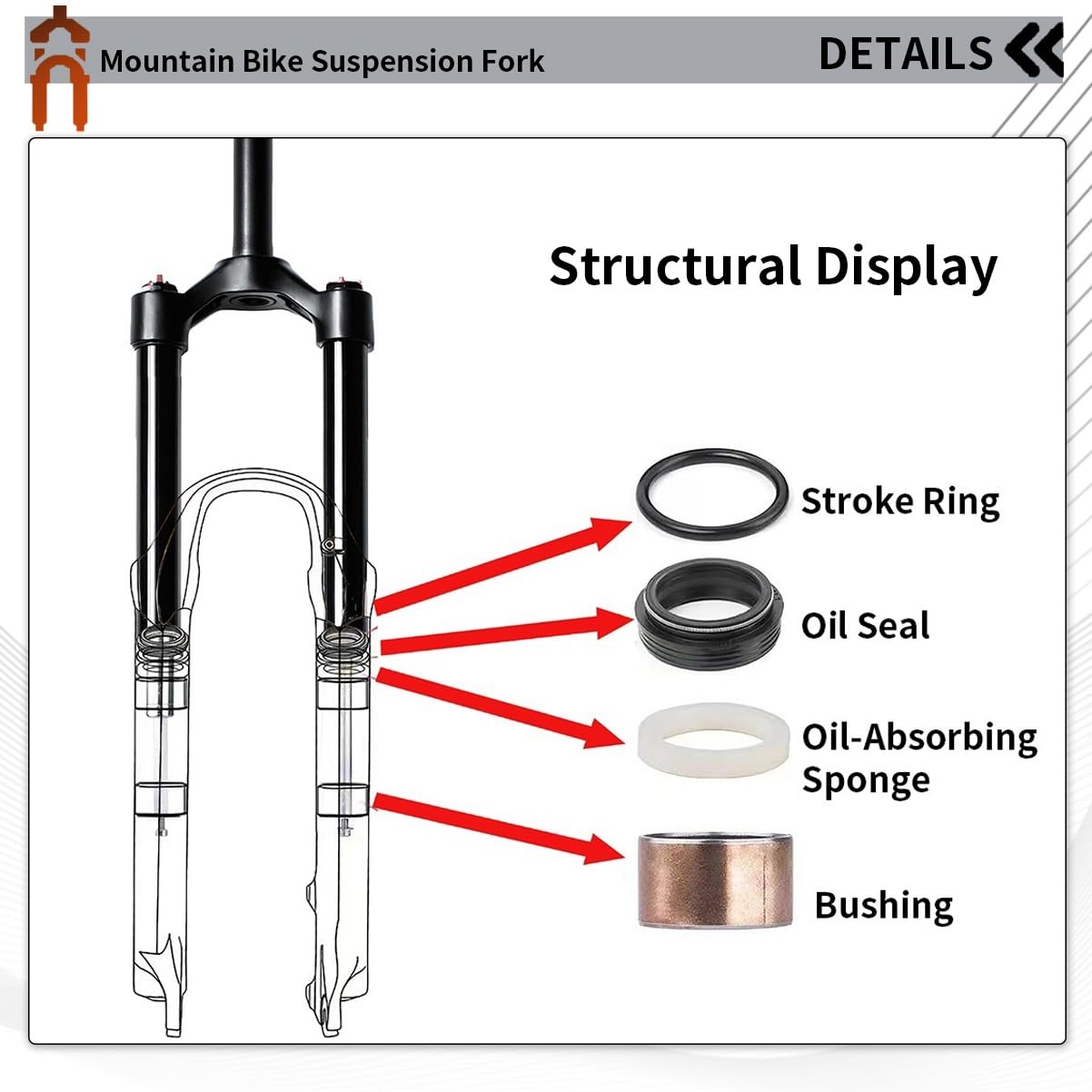 Horquilla De Suspensión Air para MTB 26, 27,5 Y 29'' Horquillas Delanteras De Liberación Rápida Recorrido De 100/120mm Tubo Recto/cónico Freno De Disco(Black Straight,26''-120mm)