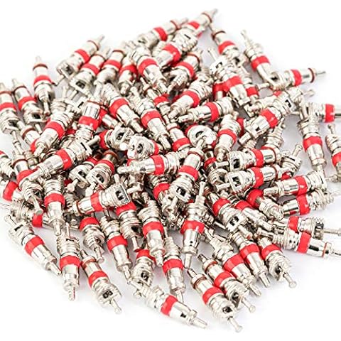 Aoerzn 100Pcs Premium Tyre Tire Valve Cores, Valve Stem Core Part Replacement, Universal for Most Models of Cars, Trucks, Motorcycles and Bicycles Cover