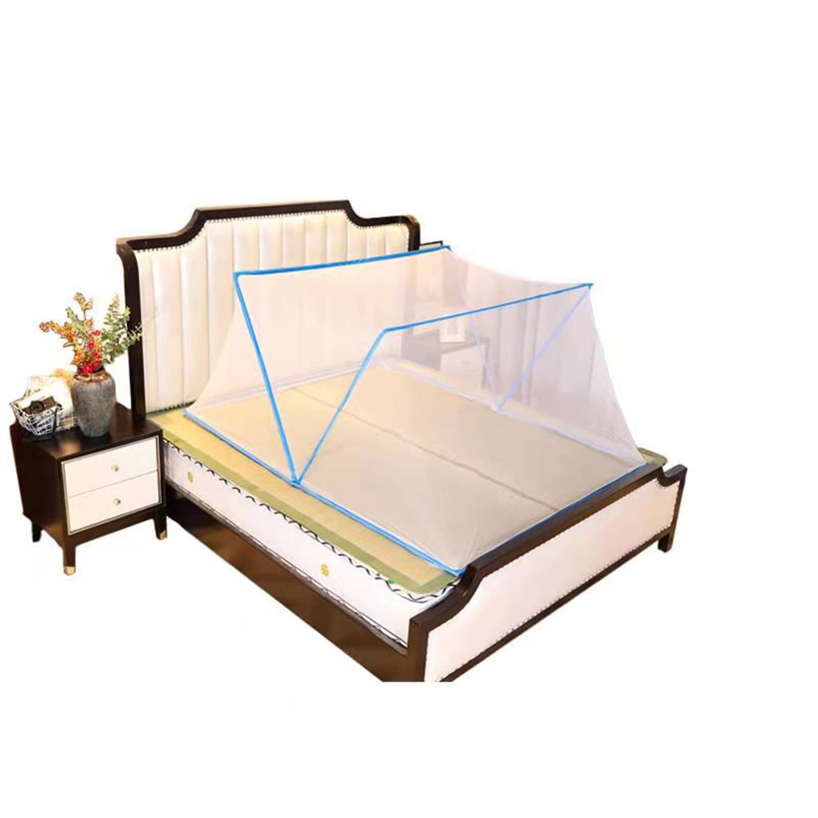Zanzariera Portatile, Pieghevole, Ideale per Campeggio all'aperto, Comoda, Traspirante, Facile da installare e Lavare, Blu, 190 * 160 cm.
