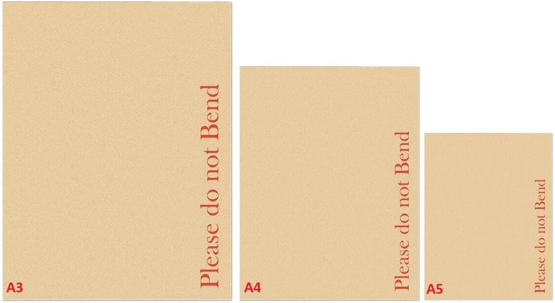 PLEASE DO NOT BEND HARD CARD BOARD BACKED MANILLA ENVELOPES BROWN - Foto 2