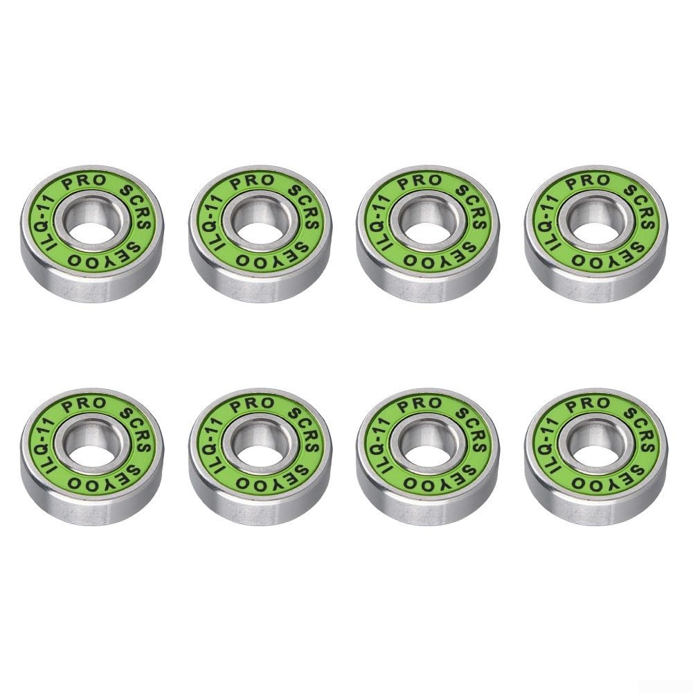 Rodamientos 608RS ABEC-9 ILQ-11 acero cromado 22mm para patines eje 8mm 8 unidades