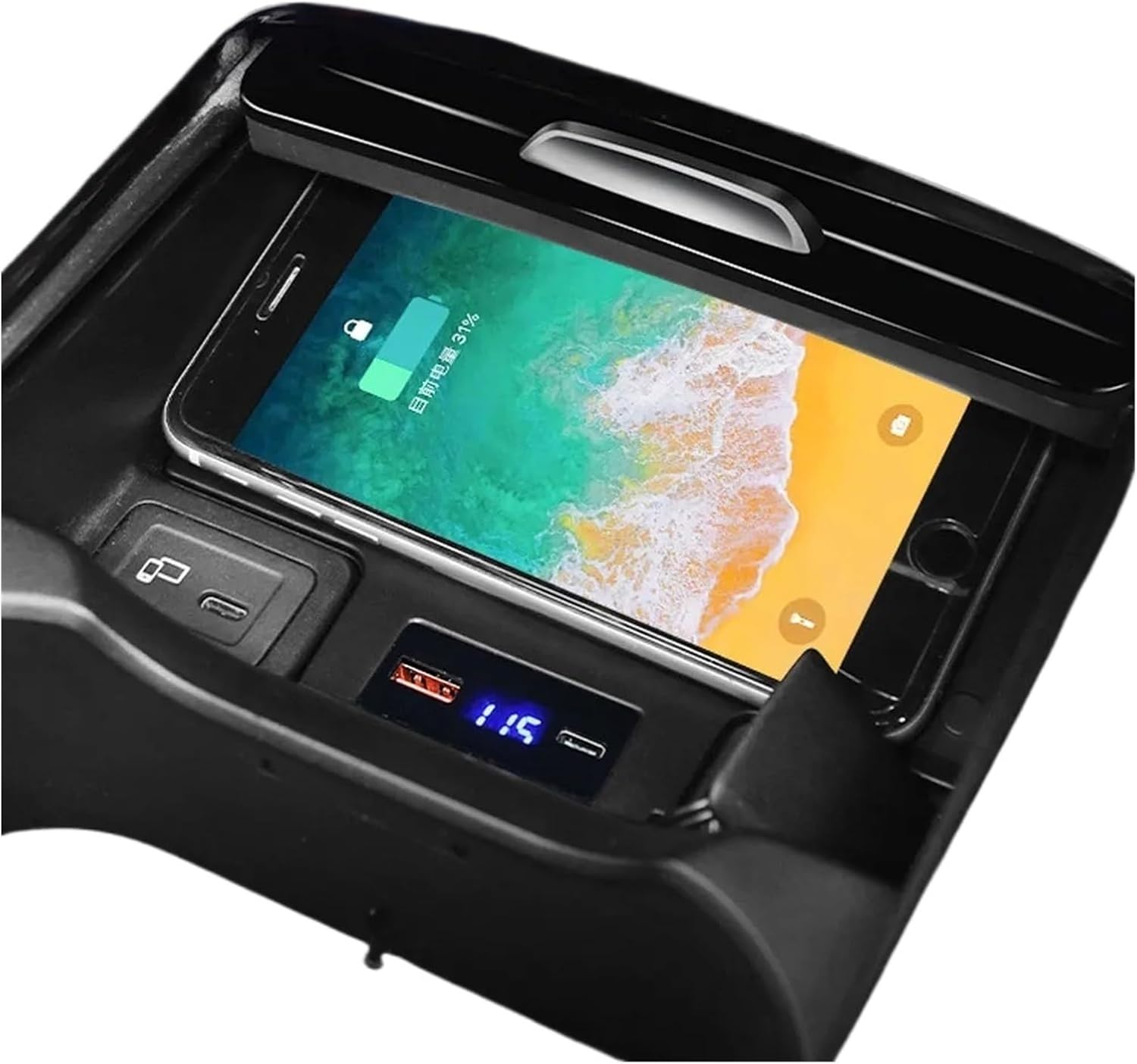 Car Accessories Compatible with Mercedes Benz A Class 2019 Wireless Mobile Charger QI Wireless Fast Charging Phone Car Charging Pad