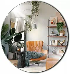 Espelho Redondo Decorativo Vidro 58 x 58cm para Sala Quarto Banheiro