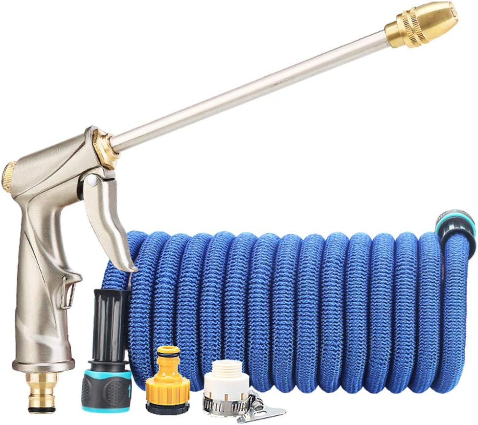 Rengzun 25-100FT Waterhose Garden Water Hose Expandable w/Heavy Duty Metal Spray Nozzle Gun Quick Connect Outdoor Hose,Leakproof & Flexible Hose Pipe for Watering Plants,Car Wash etc