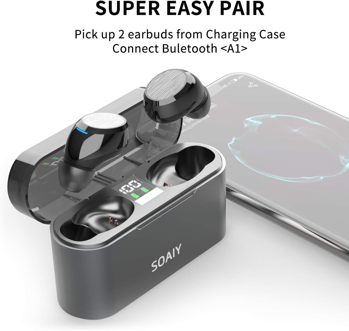 SOAIY A1 Earbuds Super Easy Pair