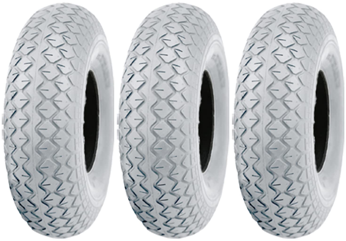 2.80/2.50-4 Grigio Mobility Scooter Pneumatici Blocco Pneumatico Non Marcatura (Set di 3)