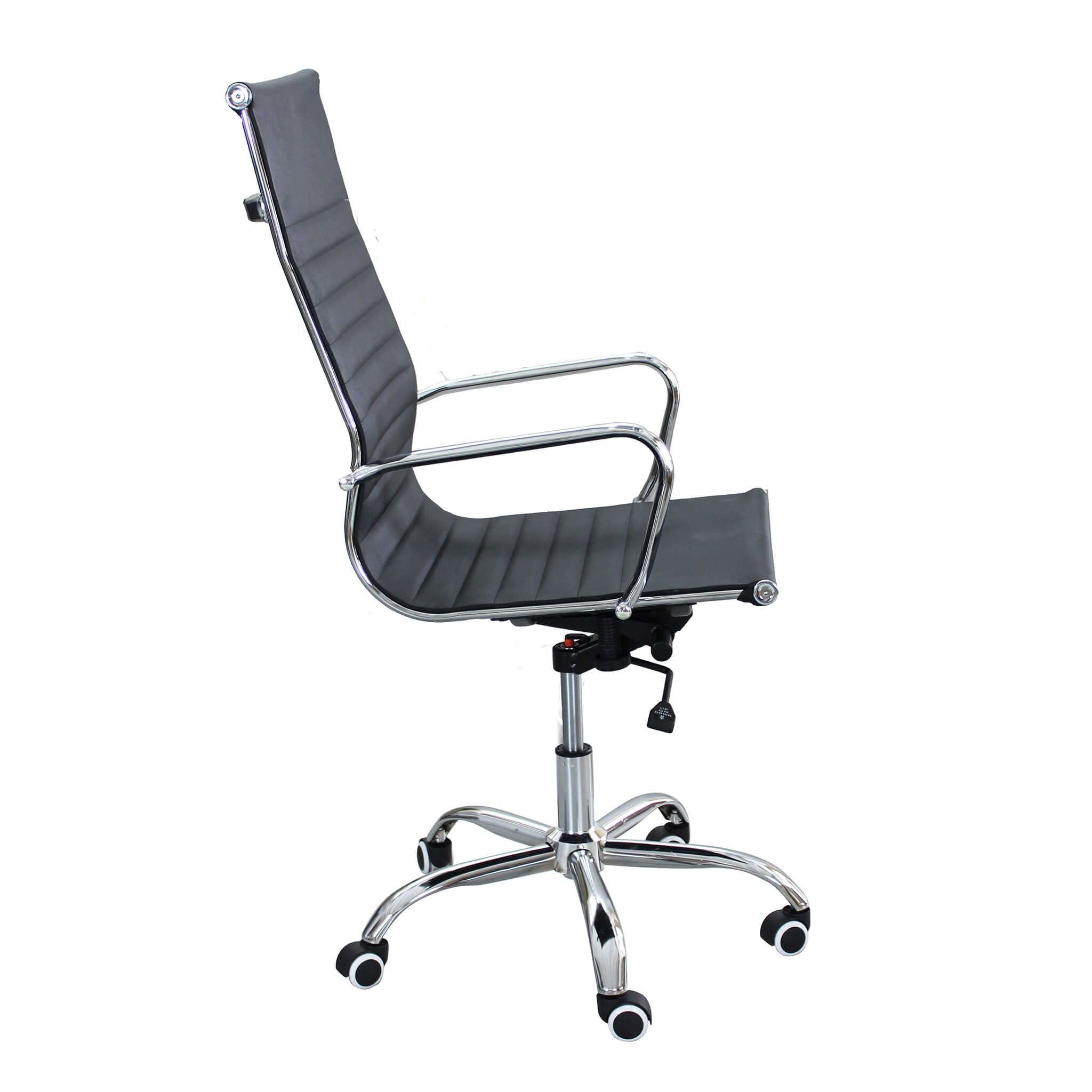 milani home - sedia ufficio ergonomica girevole con poggiatesta, supporto lombare, braccioli, ecopelle nera, nero
