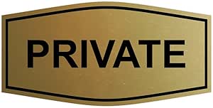 Amazon.com: Fancy Private Sign (Brushed Gold) - Medium : Home & Kitchen