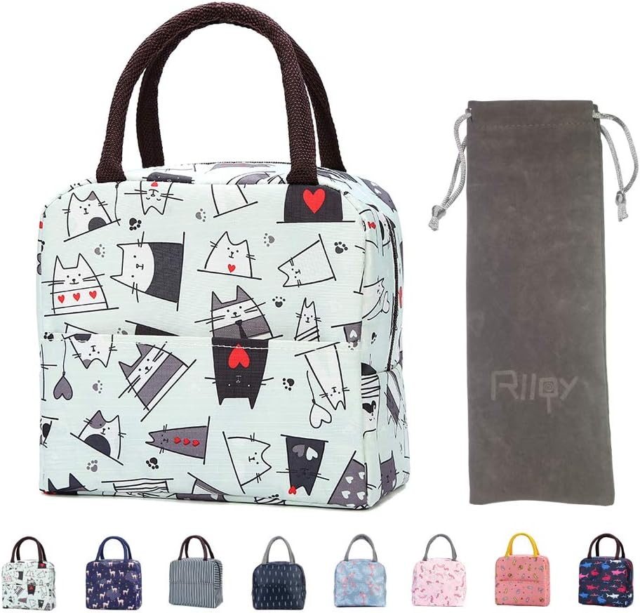 Lunch Bag,Rlloy Waterproof Tote Lunch Bag for Women Insulated Portable Storage Bento Bag Cooler/Thermal Pinic Lunch Bag for Work School Picnic