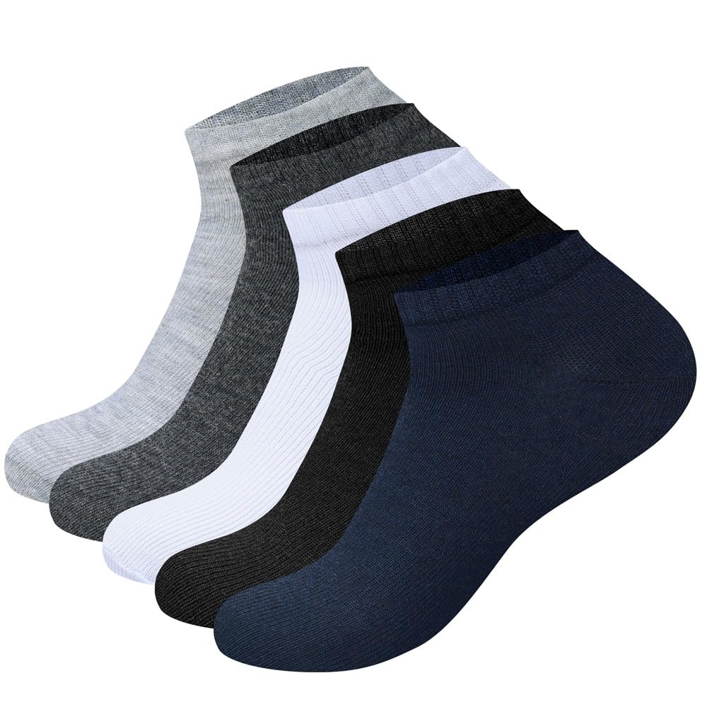 alphafox with device ALPHAFOX Premium Cotton Blend Low-Cut Ankle Socks for Men – Breathable, Moisture-Wicking, Cushioned Sole, Durable Everyday Athletic Socks – 5 Pairs (Gray, Charcoal, White, Black, Navy)-picture-10
