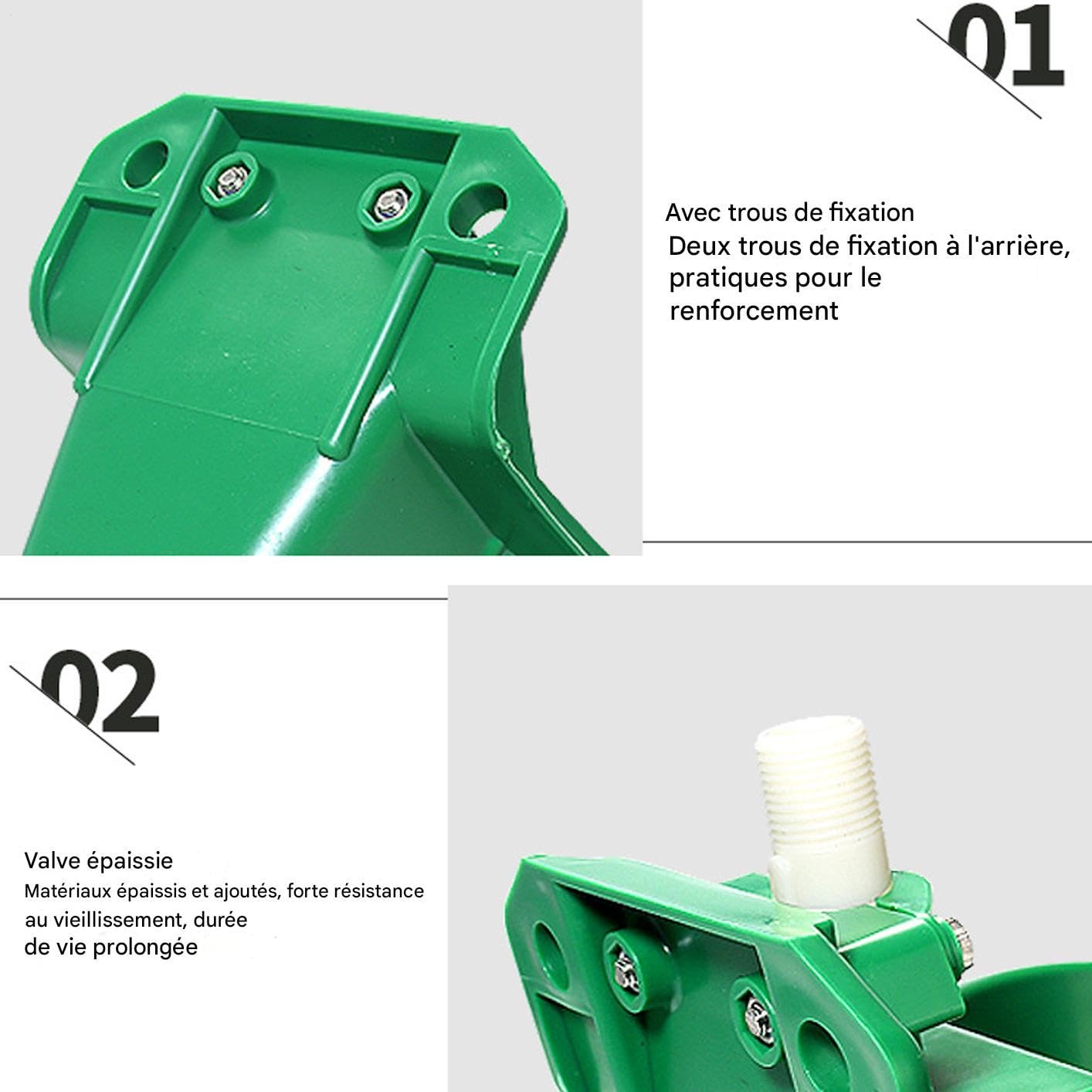 Abreuvoir Automatique 500ml pour Chèvres et Poules, Distributeur d'eau Anti-Renversement avec Système de Niveau Constant - pour Basse-Cour, enclos, Ferme