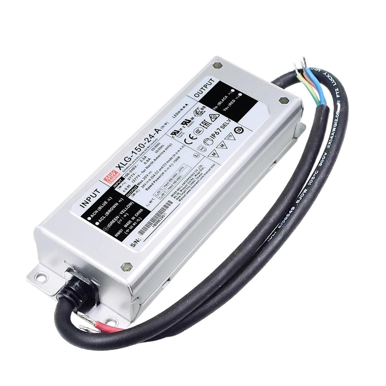 1PCS Alimentatore 150W XLG-150-H-AB 12V 24V 27-56V Driver LED impermeabile a potenza costante IP67(XLG-150-H-AB-1pcs)