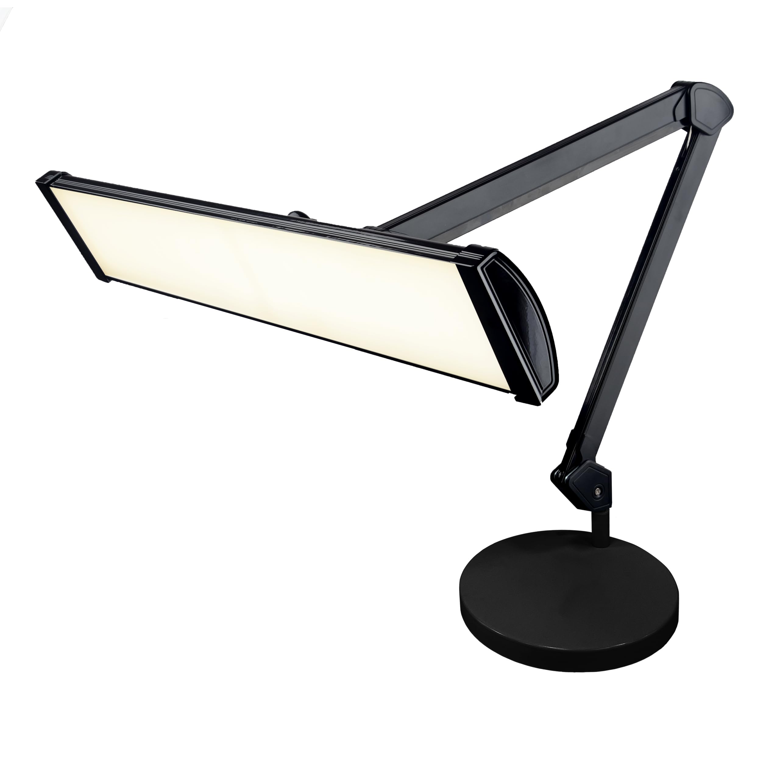 Neatfi Ultra 3,500 Lumen LED Desk Lamp, Color Correlated Temperature, 3 Light Modes, Dimmable, 45W, 26 Inch Wide Metal Shade, 540 SMD LEDs (CCT with Base, Black)