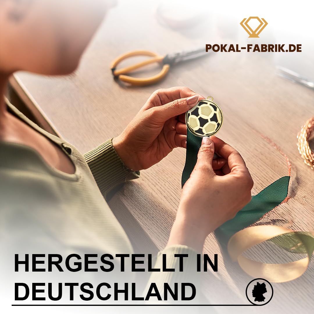 Fußball-Medaillen, Metall, Band nach Wahl | Personalisierter Orden mit optionaler Gravur/Wunschtext, für WM, Turniere, Vereine & Kindergeburtstag
