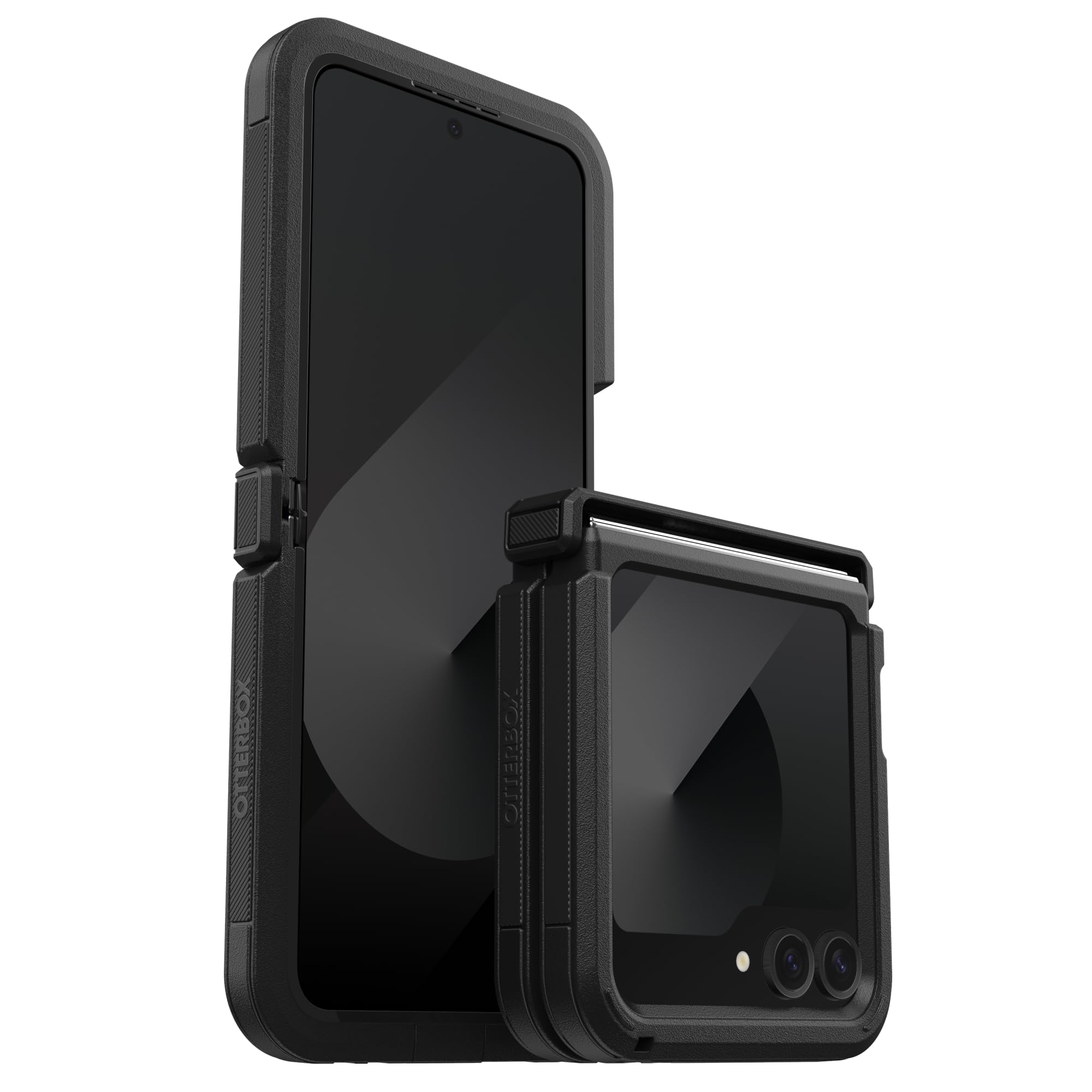 OtterBox Funda para Galaxy Z Flip6 Defender Series XT, Negra, sin Pantalla, protección de bisagra Resistente, Accesorio de cordón, Compatible con PowerShare y Carga inalámbrica