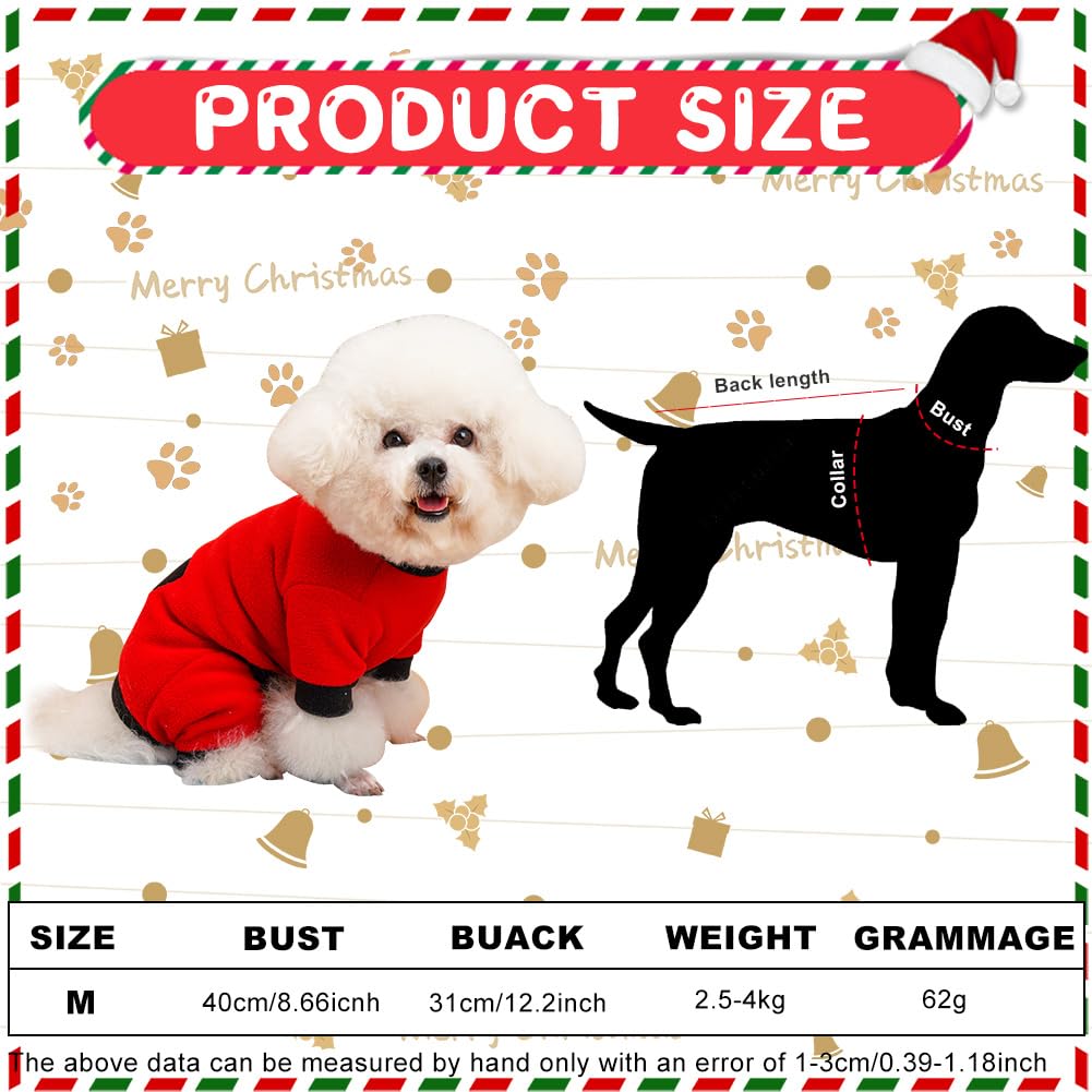 Sweter polarowy dla zwierząt domowych, płaszcz dla psa, bluza z pierścieniem D, do uprzęży, smycz, ciepły sweter, ubrania zimowe dla małych psów, szczeniaków, 3 kolory, M (czerwony)