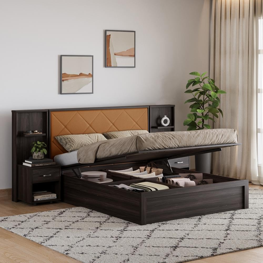 Wakefit Bed | 3 Yr Warranty | Bed Queen Size,Hydraulic Storage,Camel Fabric Cushioned Upholstery Headboard,Density:680–750kg/m³,Termite & Borer Resistant,Fits Mattresses Up to 8 inches(Noctis78x60-WM)-image-36