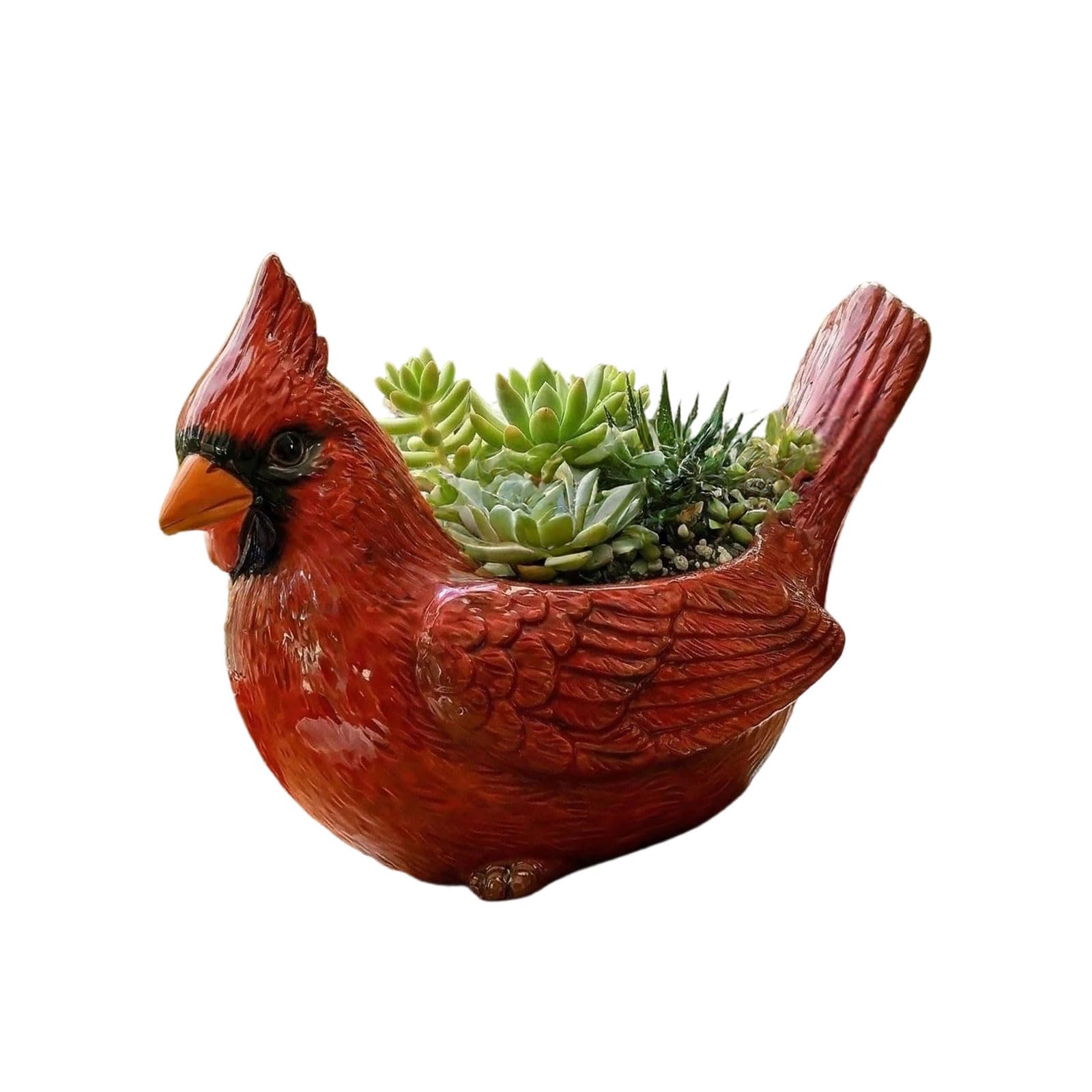 Msioytog Red Resins Succulents Planter Indoor Decorative Flower Pots Lovely Bird Succulents Planter For Garden Safe Resin Cultivators