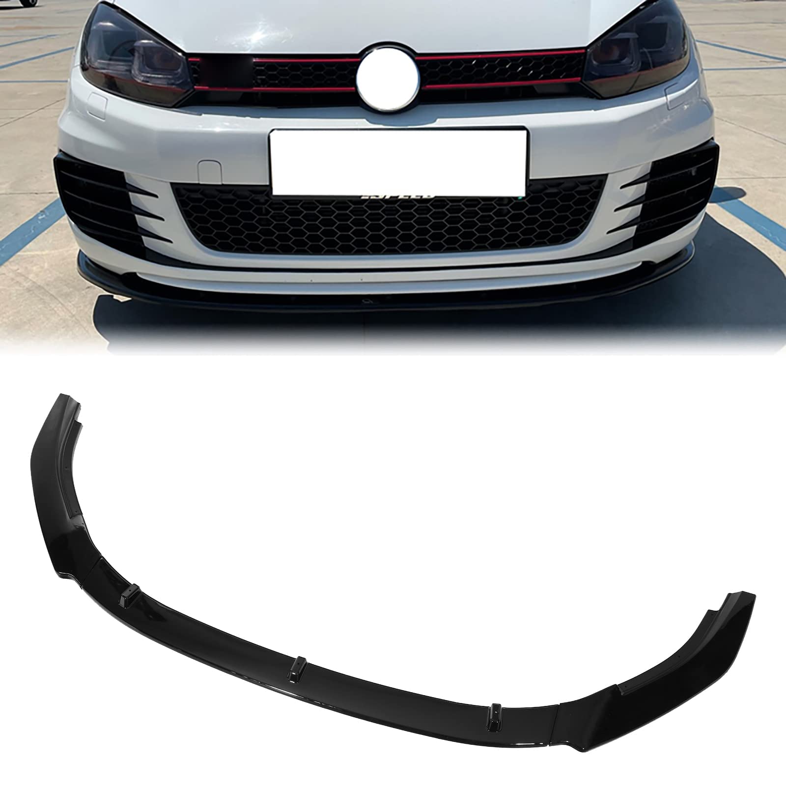Car Front Spoilers,For Golf 6 MK6 GTI GTD 2010-2013,Front Bumper,A-standard glossBlack