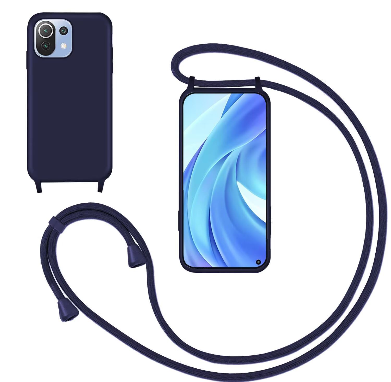 GoodcAcy Handykette Für Xiaomi Redmi 10 - Halsband Mit Flüssigem Silikon Case