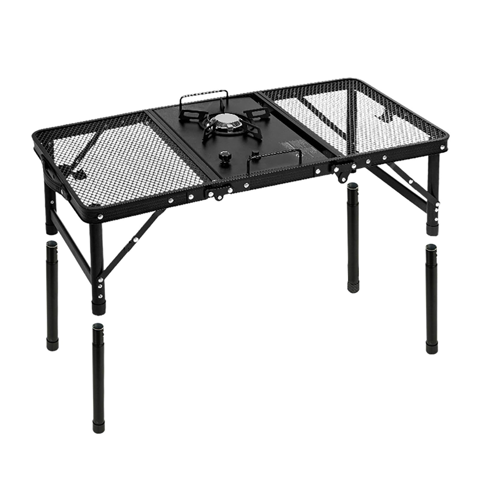 Table de camping compacte pour en finir avec les sols inclinés