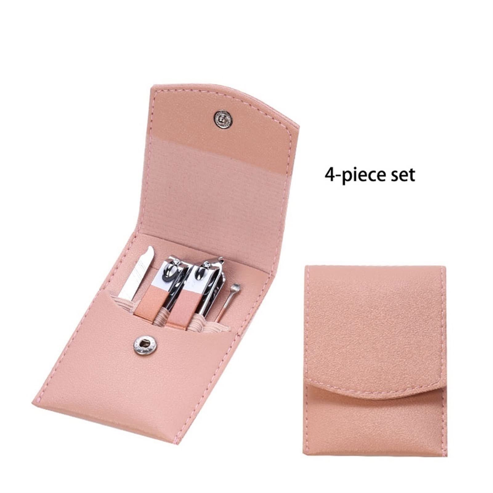 Herramientas para el cuidado de las uñas Kit de cortaúñas Pedicura profesional Kit de manicura de acero inoxidable Herramientas de belleza Kit de belleza con estuche de cuero PU de moda portátil (or