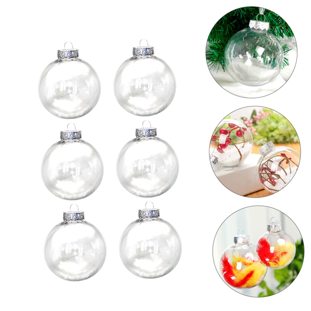 Cabilock 20piezas Bola Colgante Decorativa Transparente de Navidad de Adorno para Árbol de Navidad Decoración Colgante para Fiestas de Invierno