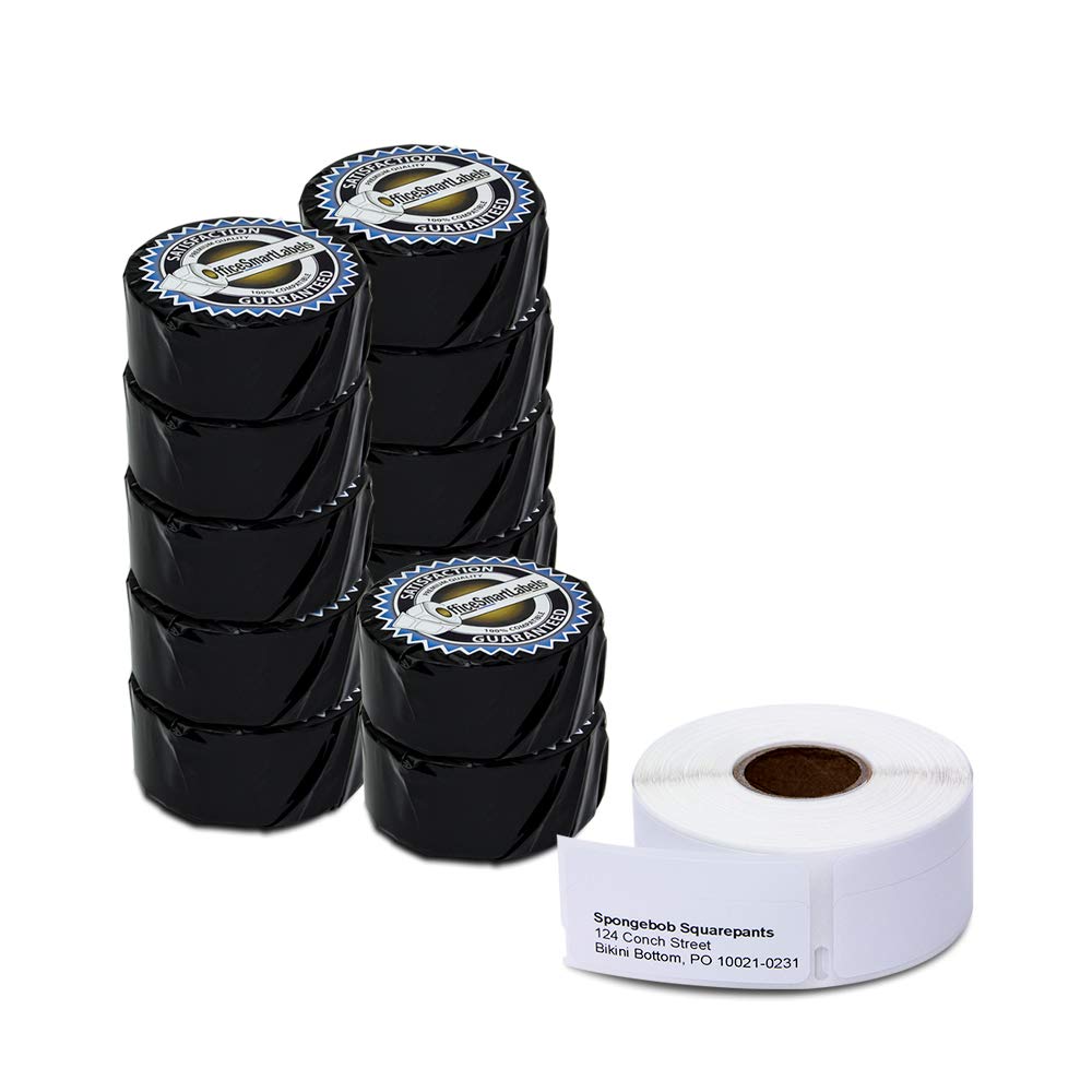 OfficeSmartLabels 3/4 x 2 inch Multipurpose/Return Blank Address Labels, Compatible with 30330 (12 Rolls / 500 Labels Per Roll)